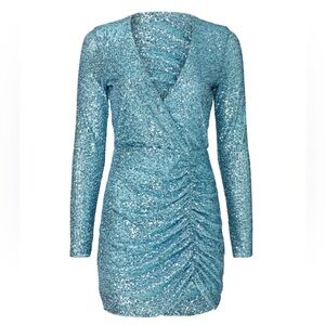 Show Me Your MuMu Sparkling Teal Long Sleeve Dress